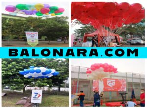 Balon kecil isi helium untuk pelepasan massal. Warna-warni, bisa sablon nama/acara. Simbol perayaan & harapan.
