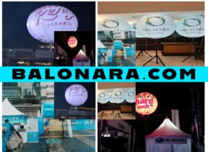 Balon dengan lampu LED di dalamnya. Efek glowing indah untuk malam hari. Ideal untuk pesta, konser, atau dekorasi elegan.